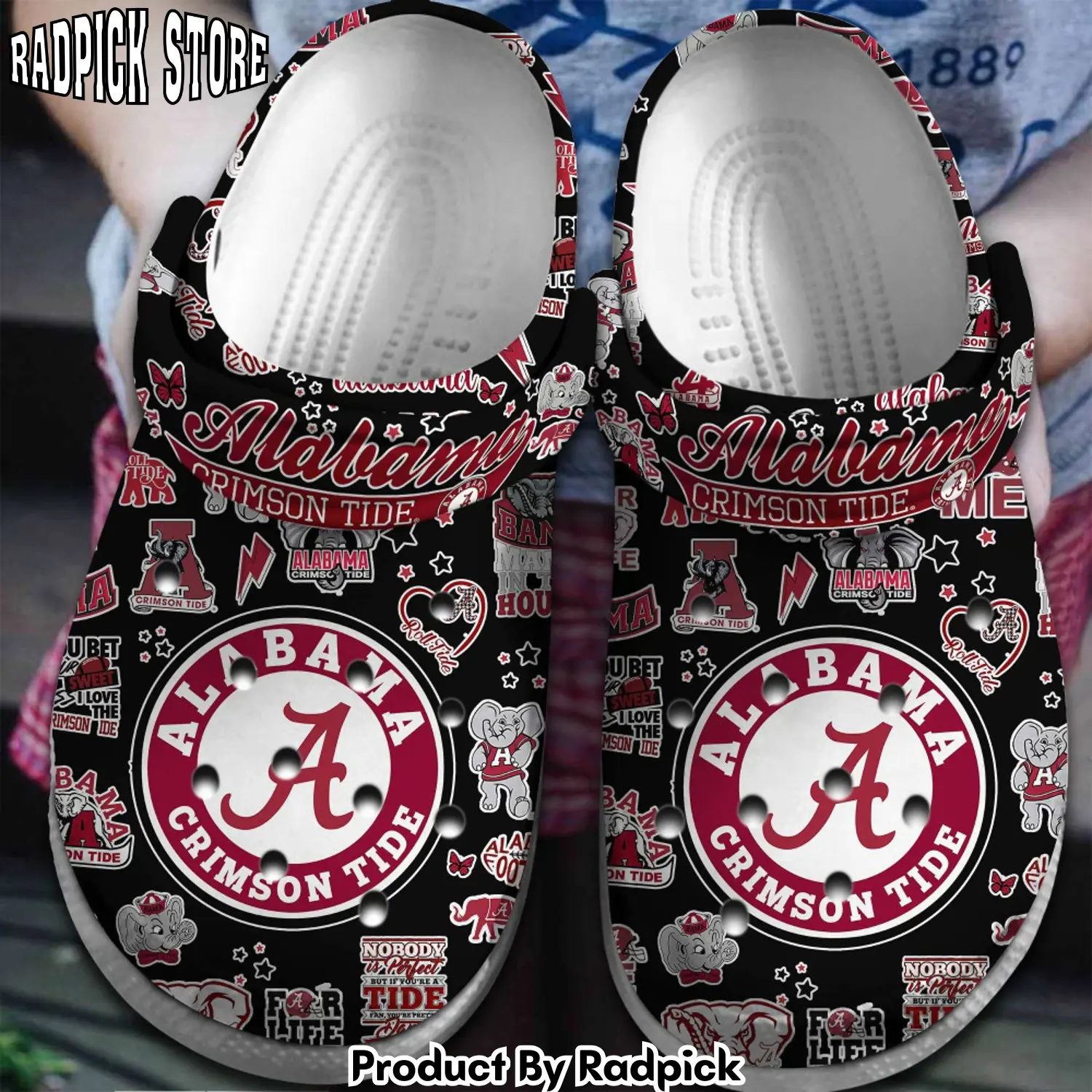 Radpick alabama crimson tide ncaa sport clogs shoes comfortable for men women h4b rp6528309